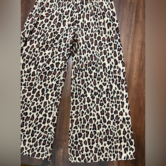 Show Me Your MuMu Leopard Pantsuit Size Small Jumpsuit Chic Fall Preppy Satin - Picture 5 of 16